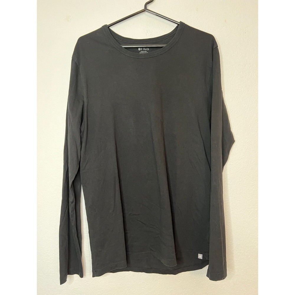 Figs Shirt Mens Size M Under Scrub Long Sleeve Pima Cotton Black